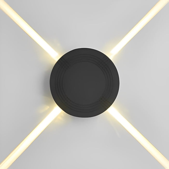 Waterproof LED Wall Sconce, 12W Modern Outdoor/Indoor Lighting, 3000K Warm White, Cross Star Light Pattern