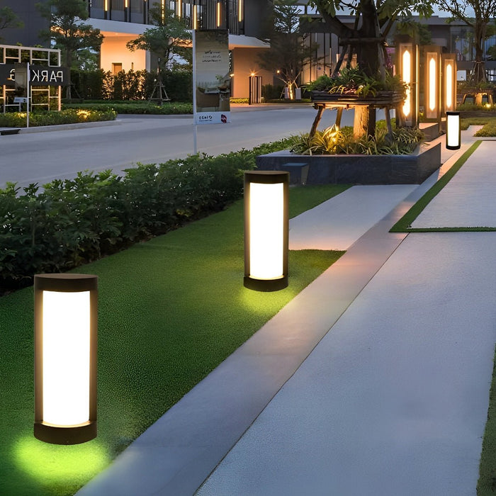 Hardwired LED Round Pathway Light, Modern Waterproof Wall Sconce for Garden/Patio/Yard