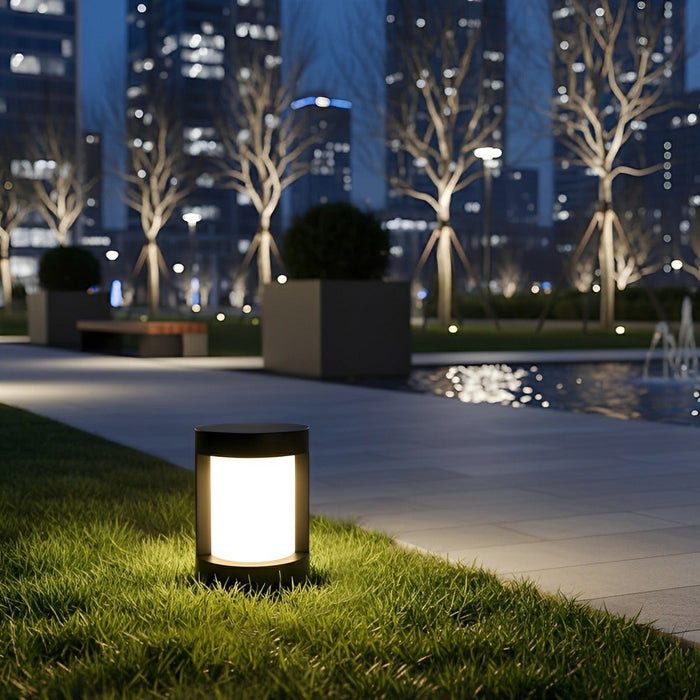 Hardwired LED Round Pathway Light, Modern Waterproof Wall Sconce for Garden/Patio/Yard