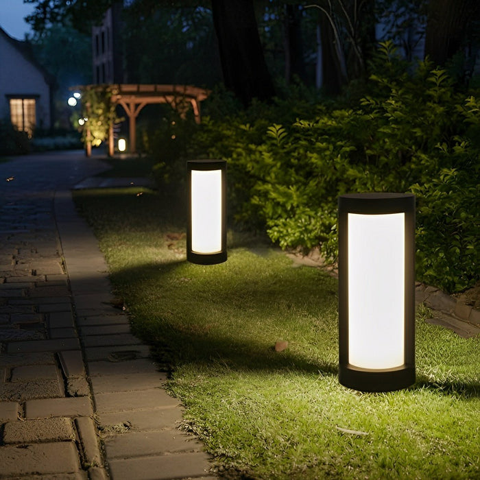 Hardwired LED Round Pathway Light, Modern Waterproof Wall Sconce for Garden/Patio/Yard