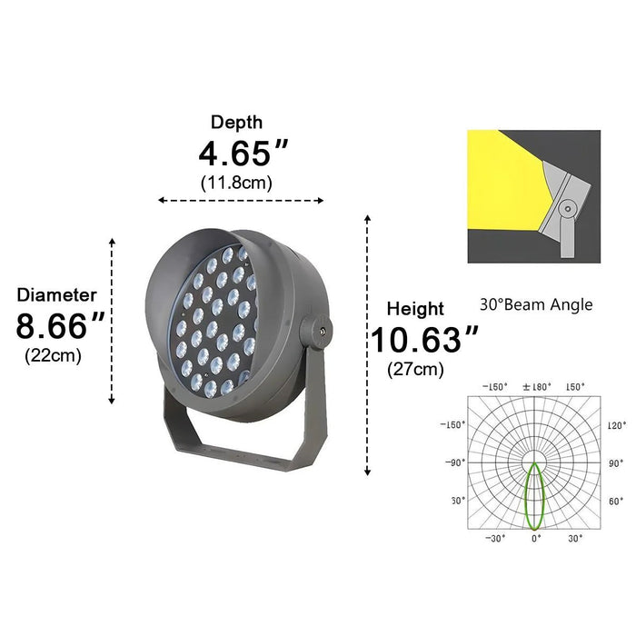 Outdoor LED Spot Light, Waterproof IP65, Adjustable Beam, Durable Aluminum, Landscape/Architectural Accent for Garden/Yard/Building Exterior