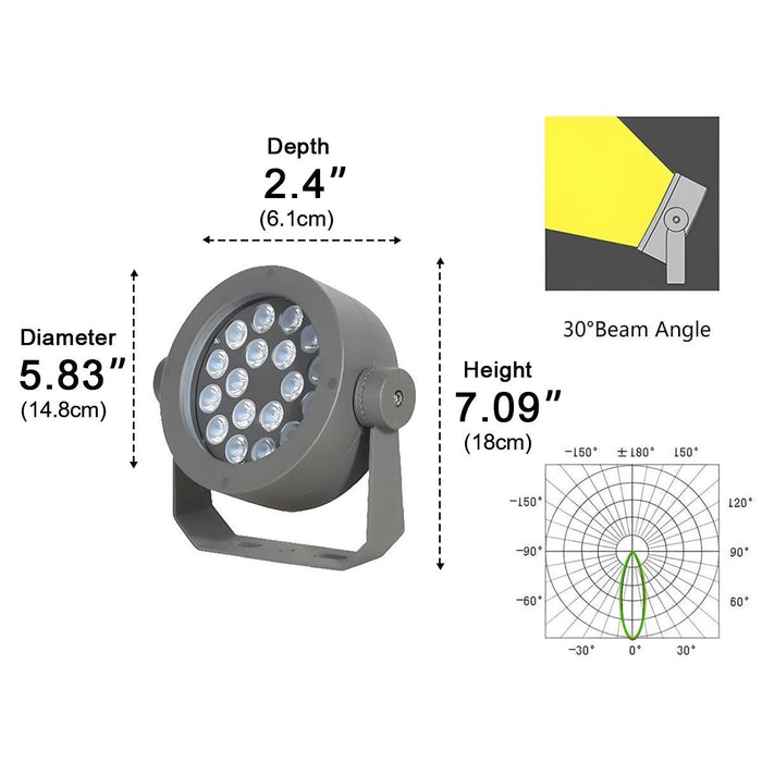 Outdoor LED Spot Light, Waterproof IP65, Adjustable Beam, Durable Aluminum, Landscape/Architectural Accent for Garden/Yard/Building Exterior
