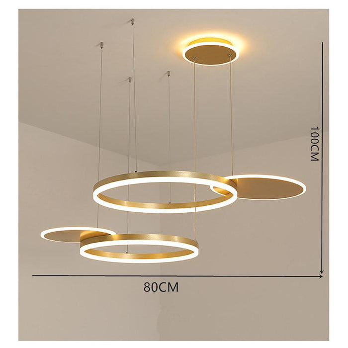 Nordic Circular LED Ceiling Chandelier with with Streamlined Light Distribution