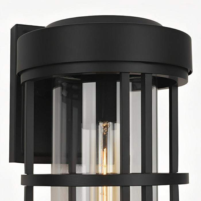 Modern Cylinder Outdoor Wall Sconce, Waterproof LED Porch/Yard Light, Die-cast Aluminum, 3000K Warm White