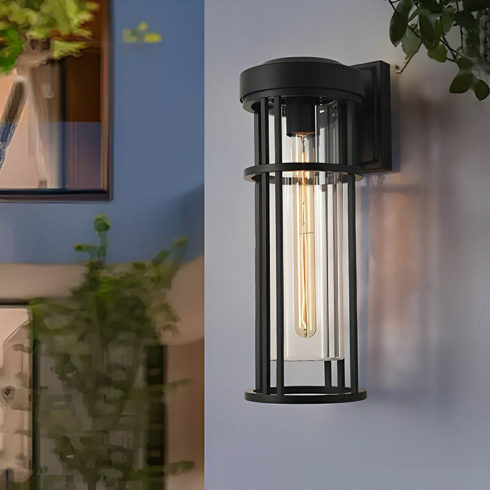 Modern Cylinder Outdoor Wall Sconce, Waterproof LED Porch/Yard Light, Die-cast Aluminum, 3000K Warm White
