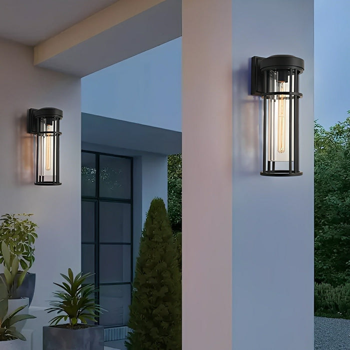 Modern Cylinder Outdoor Wall Sconce, Waterproof LED Porch/Yard Light, Die-cast Aluminum, 3000K Warm White
