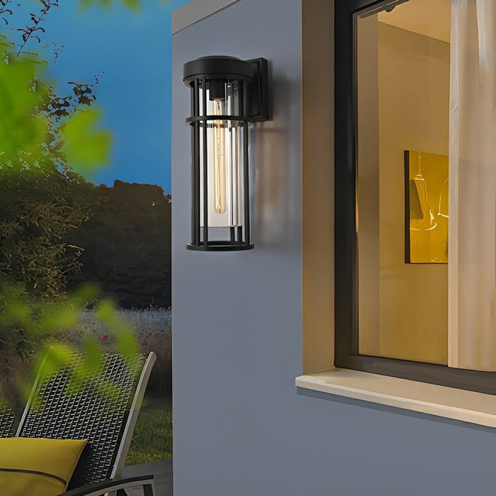 Modern Cylinder Outdoor Wall Sconce, Waterproof LED Porch/Yard Light, Die-cast Aluminum, 3000K Warm White