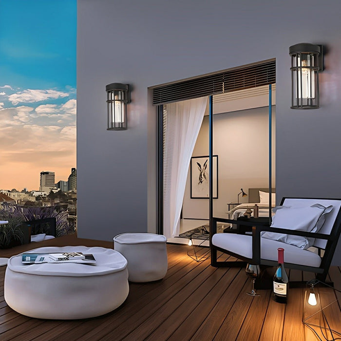Modern Cylinder Outdoor Wall Sconce, Waterproof LED Porch/Yard Light, Die-cast Aluminum, 3000K Warm White
