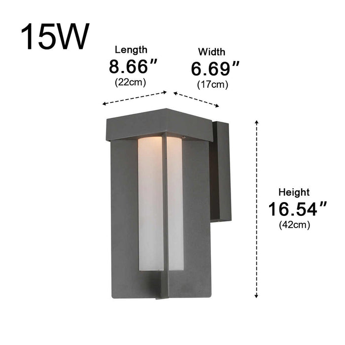 Outdoor LED Wall Sconce, Waterproof Geometric Sculptural, Rustic Modern Design for Porch/Patio/Yard