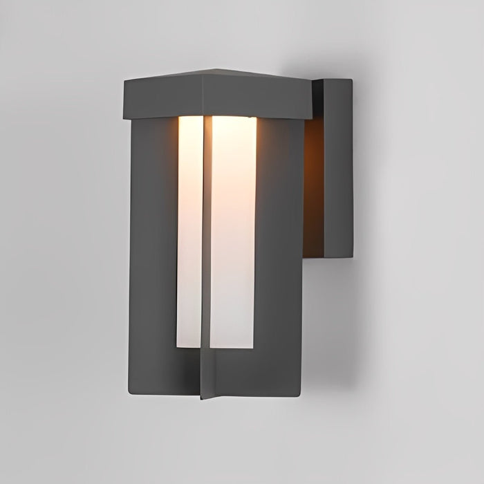 Outdoor LED Wall Sconce, Waterproof Geometric Sculptural, Rustic Modern Design for Porch/Patio/Yard