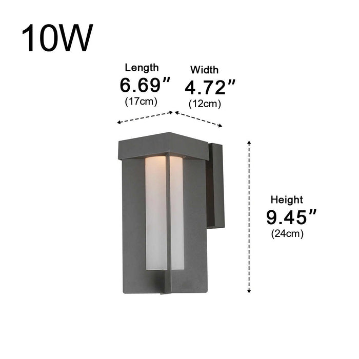 Outdoor LED Wall Sconce, Waterproof Geometric Sculptural, Rustic Modern Design for Porch/Patio/Yard