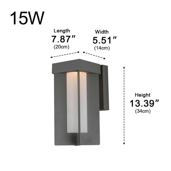 Outdoor LED Wall Sconce, Waterproof Geometric Sculptural, Rustic Modern Design for Porch/Patio/Yard