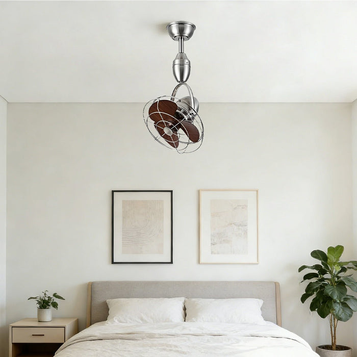 Whisper-Quiet 6-Speed Reversible Ceiling Fan, Rustic Modern Oscillating Swing, Remote Control, Multi-Mount for Living Room/Bedroom