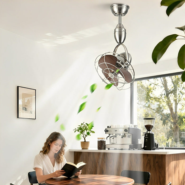 Whisper-Quiet 6-Speed Reversible Ceiling Fan, Rustic Modern Oscillating Swing, Remote Control, Multi-Mount for Living Room/Bedroom