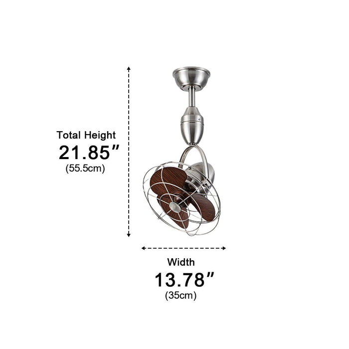Whisper-Quiet 6-Speed Reversible Ceiling Fan, Rustic Modern Oscillating Swing, Remote Control, Multi-Mount for Living Room/Bedroom