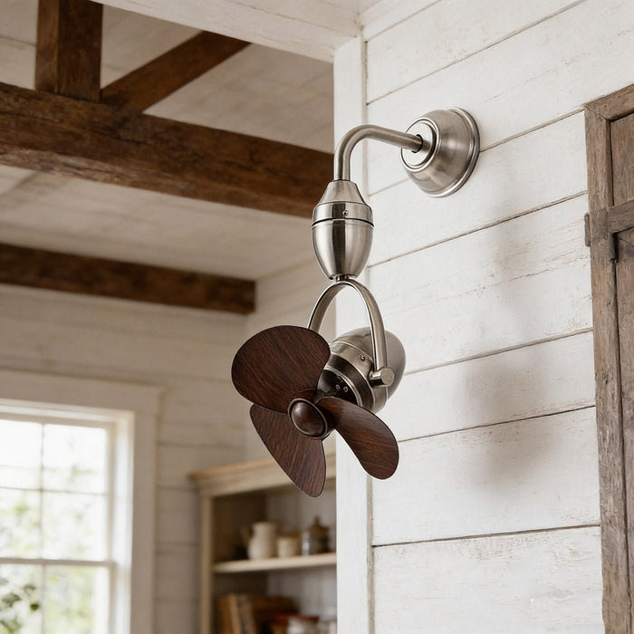 6-Speed Reversible Wall Fan, Oscillating Swing, Remote Control, Rustic Modern, Living Room/Bedroom