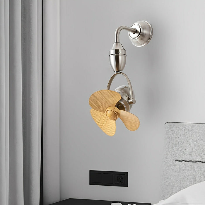 6-Speed Reversible Wall Fan, Oscillating Swing, Remote Control, Rustic Modern, Living Room/Bedroom