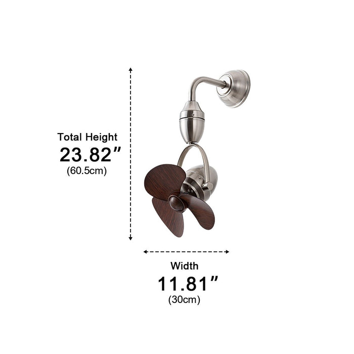 6-Speed Reversible Wall Fan, Oscillating Swing, Remote Control, Rustic Modern, Living Room/Bedroom