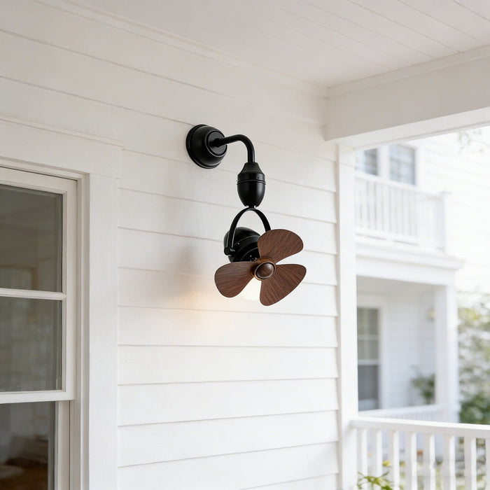 6-Speed Reversible Wall Fan, Oscillating Swing, Remote Control, Rustic Modern, Living Room/Bedroom