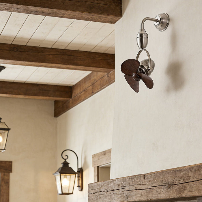 6-Speed Reversible Wall Fan, Oscillating Swing, Remote Control, Rustic Modern, Living Room/Bedroom
