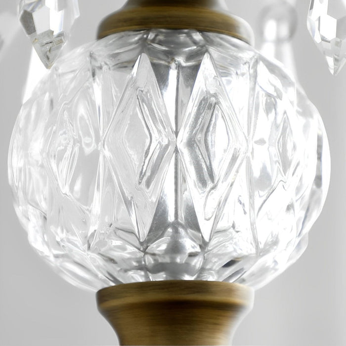 Rustic Retro Flower Crystal Chandelier Lighting - Vintage Brass Pendant Light