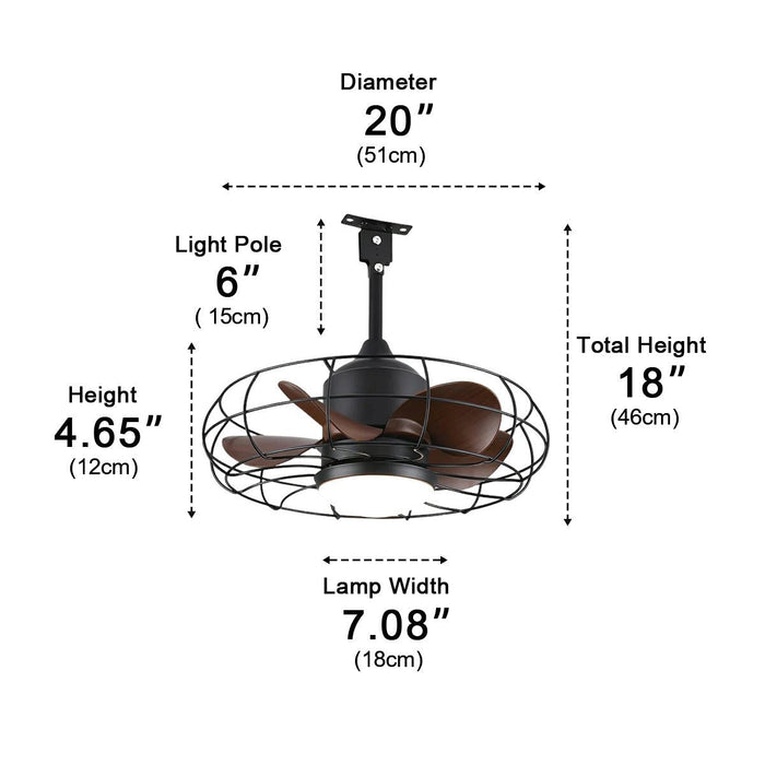 Rustic Round Outdoor DC Motor Reverse Ceiling Fan Light - Remote Control, All-Season Airflow