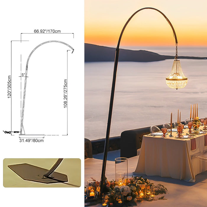 Crystal Chandelier Set - Outdoor Wedding Lighting - Luxury Standing Lamp - Waterproof Event Decor