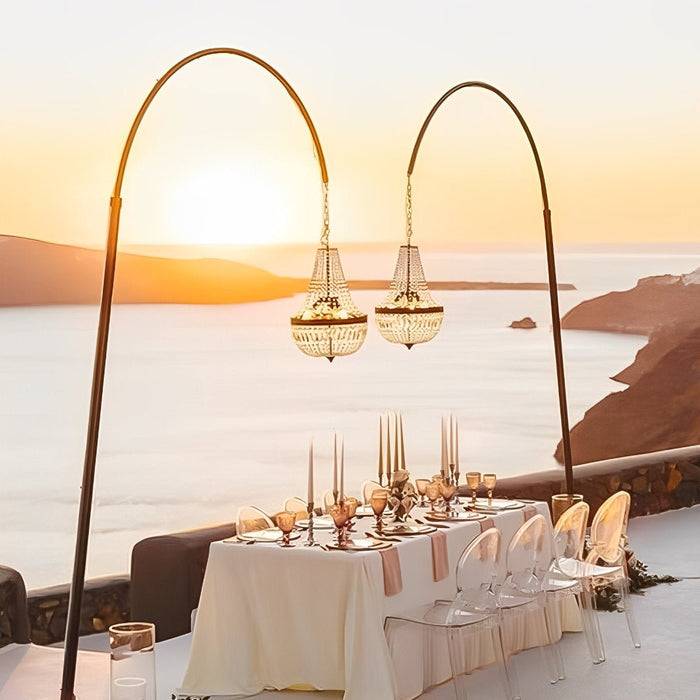 Crystal Chandelier Set - Outdoor Wedding Lighting - Luxury Standing Lamp - Waterproof Event Decor