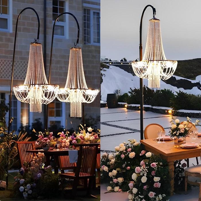 Crystal Chandelier Set - Outdoor Wedding Lighting - Luxury Standing Lamp - Waterproof Event Decor