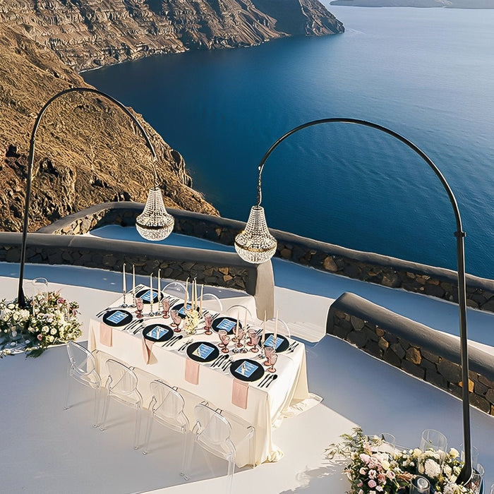 Crystal Chandelier Set - Outdoor Wedding Lighting - Luxury Standing Lamp - Waterproof Event Decor
