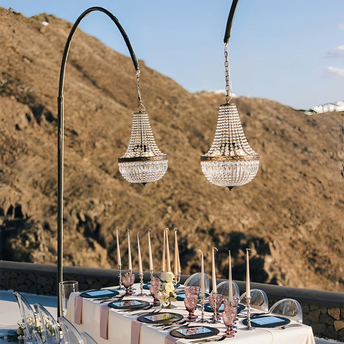 Crystal Chandelier Set - Outdoor Wedding Lighting - Luxury Standing Lamp - Waterproof Event Decor