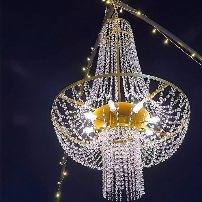 Outdoor Crystal Chandeliers - Luxury Waterproof Wedding Lighting - Event Decor