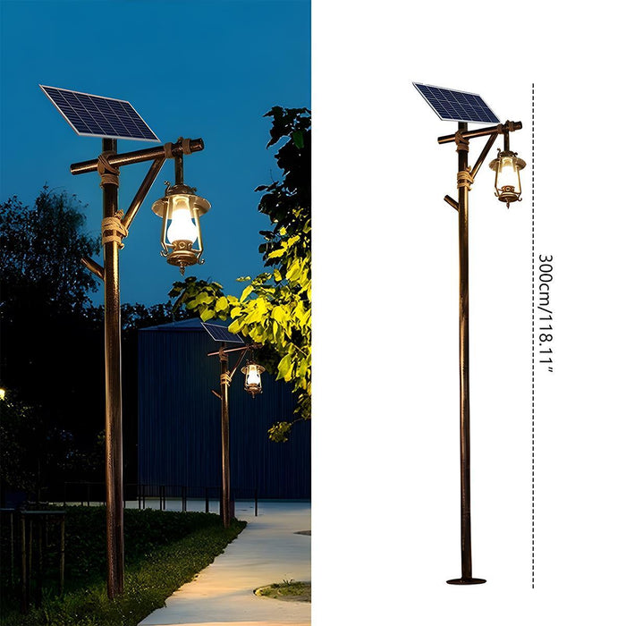 Vintage Lantern Outdoor Street Pole Lights - Waterproof Western Style - Set of 4 - Garden Pathway Driveway Lighting