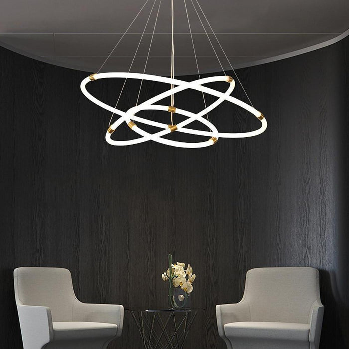 Surround Circle LED Chandelier: 2/3-Light. 4000K. Acrylic