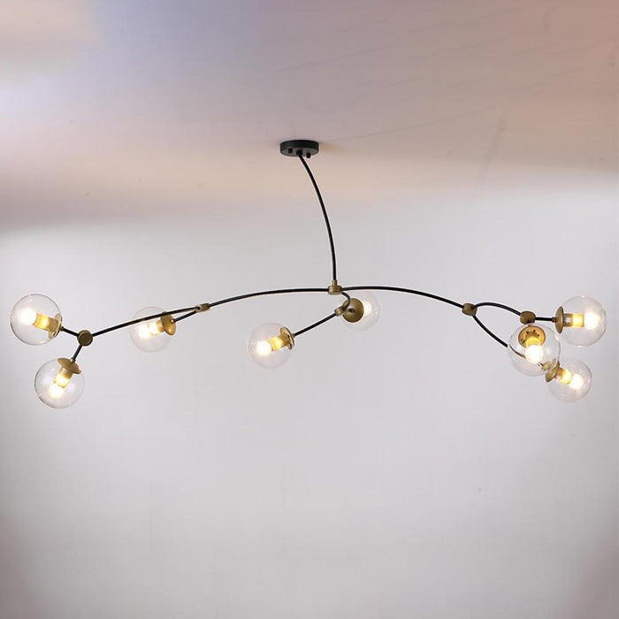 Creative 8-light Electroplated Metal Glass LED Modern Chandeliers Ceiling Lights