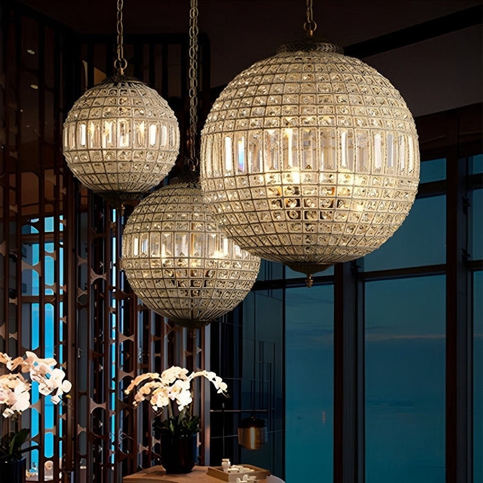 Crystal Chandelier Light - Shining Morocco Ball Design - Luxury Vintage Ceiling Pendant