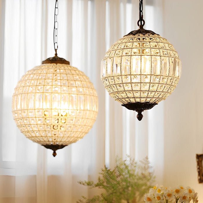 Crystal Chandelier Light - Shining Morocco Ball Design - Luxury Vintage Ceiling Pendant