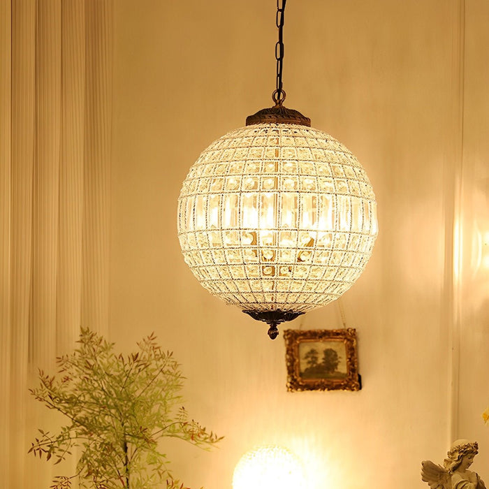 Crystal Chandelier Light - Shining Morocco Ball Design - Luxury Vintage Ceiling Pendant