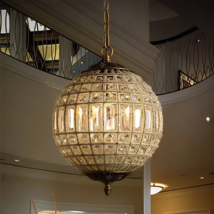 Crystal Chandelier Light - Shining Morocco Ball Design - Luxury Vintage Ceiling Pendant