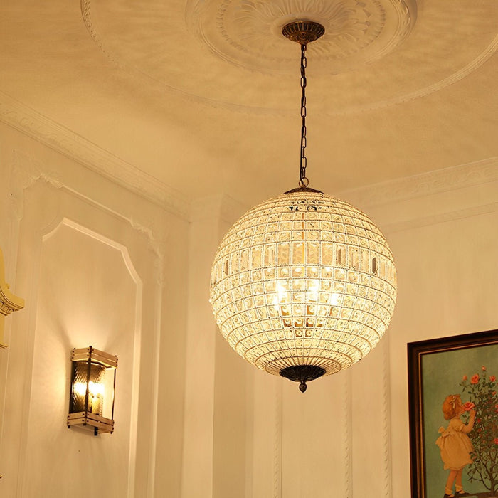 Crystal Chandelier Light - Shining Morocco Ball Design - Luxury Vintage Ceiling Pendant