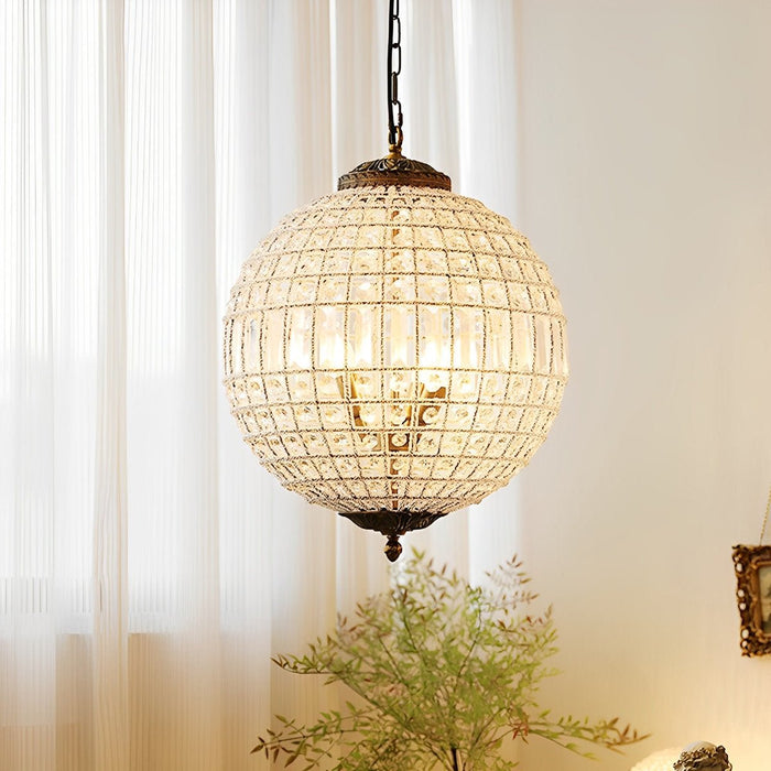 Crystal Chandelier Light - Shining Morocco Ball Design - Luxury Vintage Ceiling Pendant