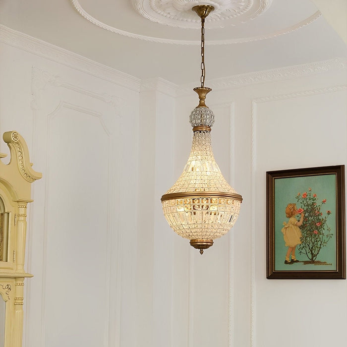 Chandelier Light - Retro Luxury Crystal Hanging Pendant for Dining Room, Living Room