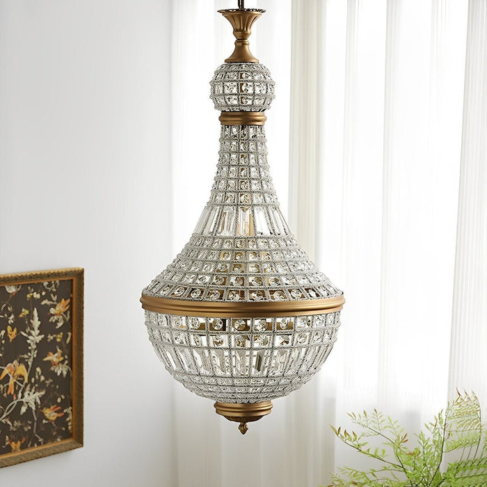 Chandelier Light - Retro Luxury Crystal Hanging Pendant for Dining Room, Living Room