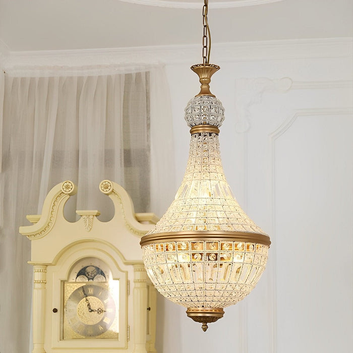 Chandelier Light - Retro Luxury Crystal Hanging Pendant for Dining Room, Living Room