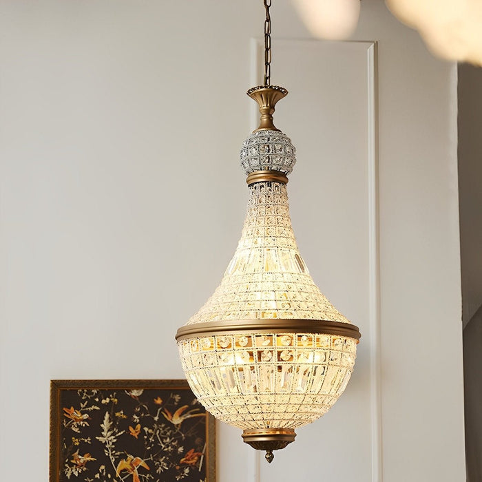 Chandelier Light - Retro Luxury Crystal Hanging Pendant for Dining Room, Living Room
