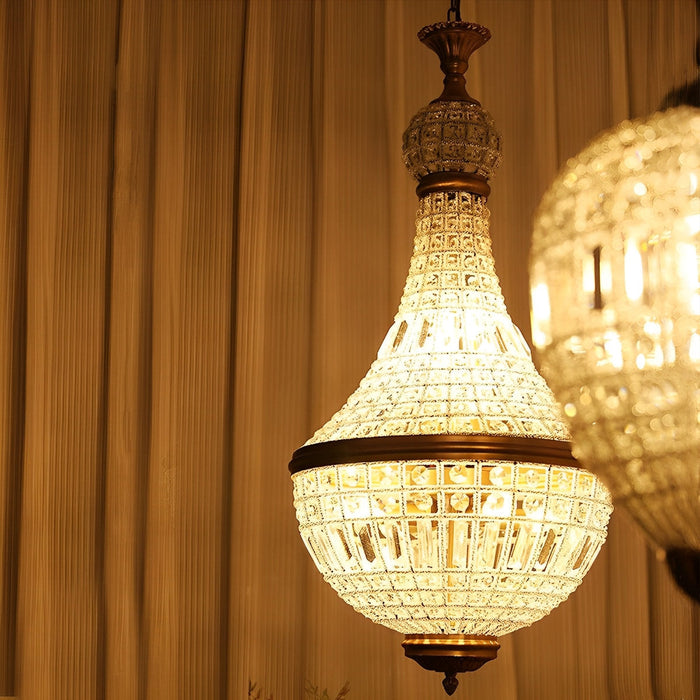 Chandelier Light - Retro Luxury Crystal Hanging Pendant for Dining Room, Living Room