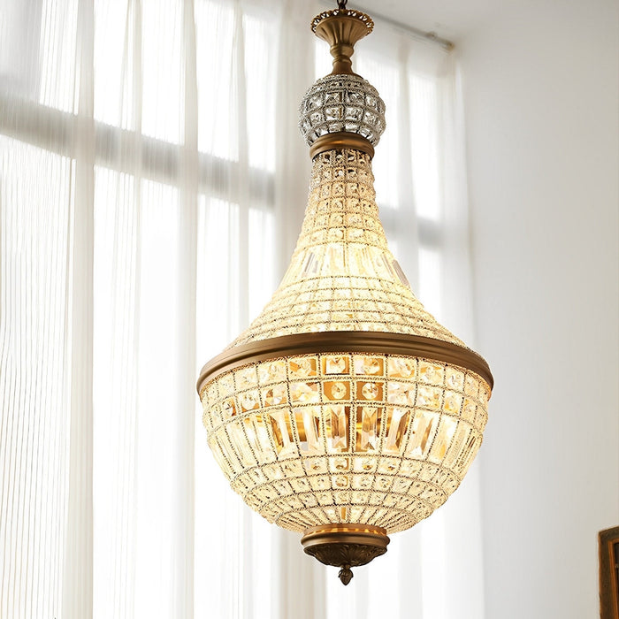 Chandelier Light - Retro Luxury Crystal Hanging Pendant for Dining Room, Living Room