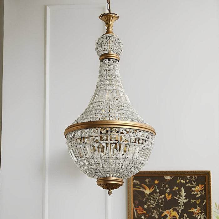 Chandelier Light - Retro Luxury Crystal Hanging Pendant for Dining Room, Living Room