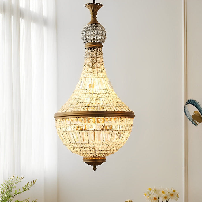 Chandelier Light - Retro Luxury Crystal Hanging Pendant for Dining Room, Living Room