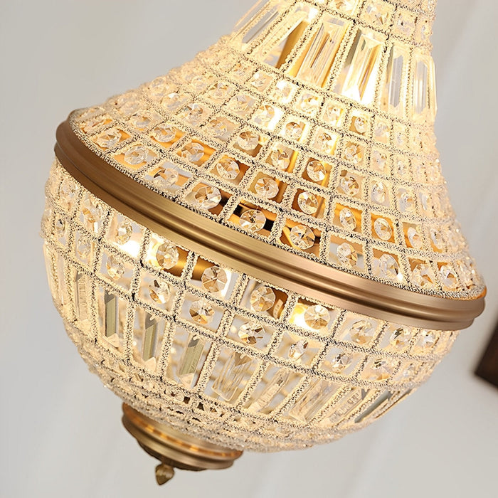 Chandelier Light - Retro Luxury Crystal Hanging Pendant for Dining Room, Living Room